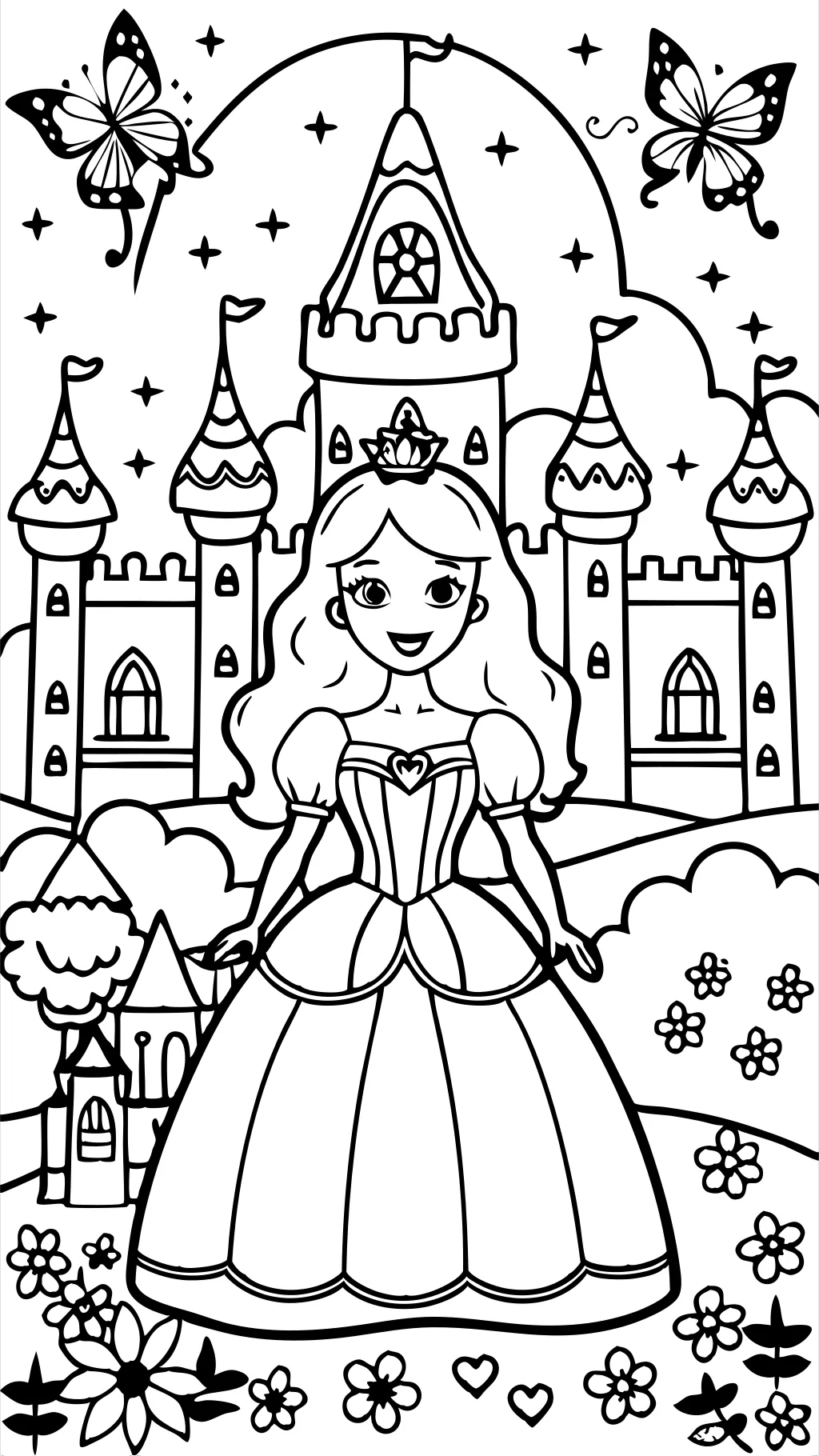 Páginas para colorear de las princesas de Barbie